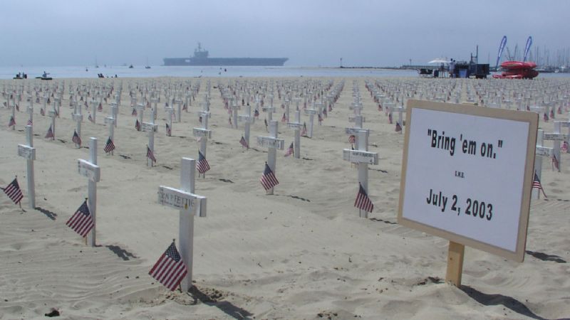 Arlington West Memorial at Santa Monica Beach, California
